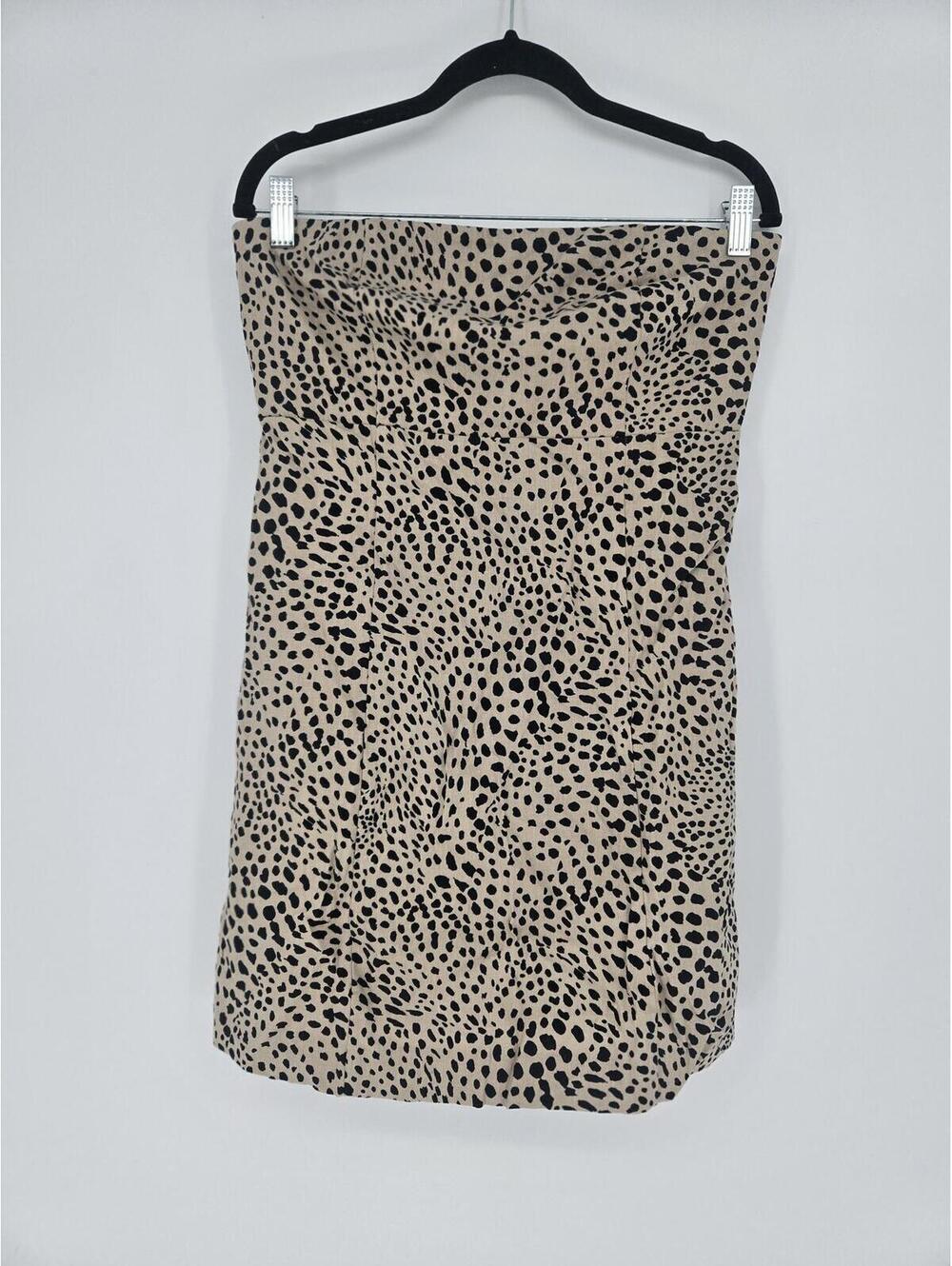 NWT Gap Linen-Blend Mini Dress Leopard Brown Print Small 777391